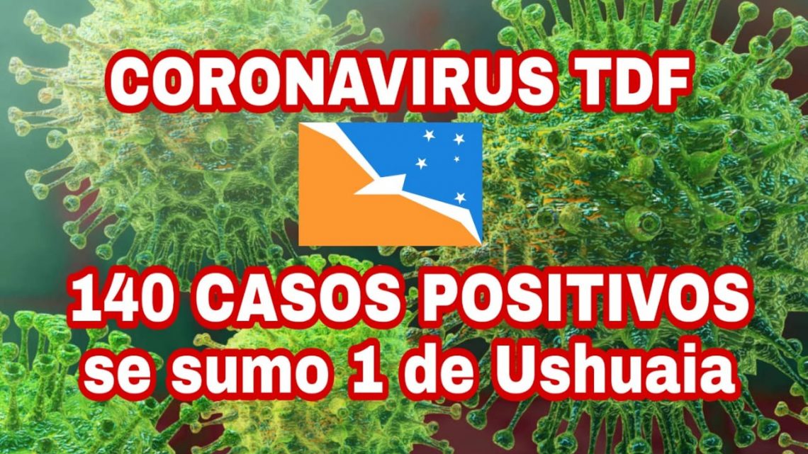 Totalidad de casos confirmados en Tierra del Fuego a la fecha 140 (*). Se registra 1 nuevo caso en la ciudad de Ushuaia.