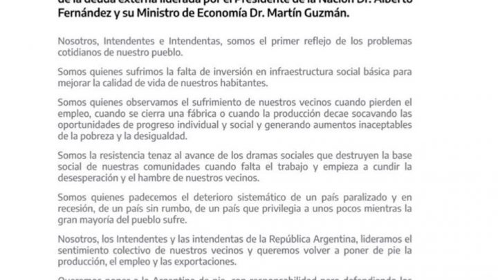 WALTER VUOTO RESPALDÓ LA RENEGOCIACIÓN DE LA DEUDA DEL EQUIPO DE ALBERTO FERNÁNDEZ
