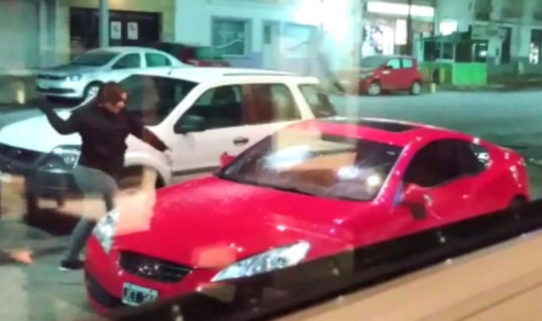 Encontró el auto de su ex en la puerta de un hotel y se lo destruyó a «palazos»