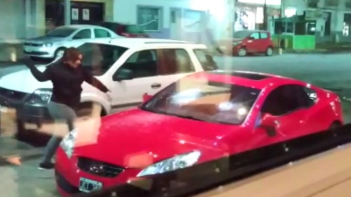 Encontró el auto de su ex en la puerta de un hotel y se lo destruyó a «palazos»
