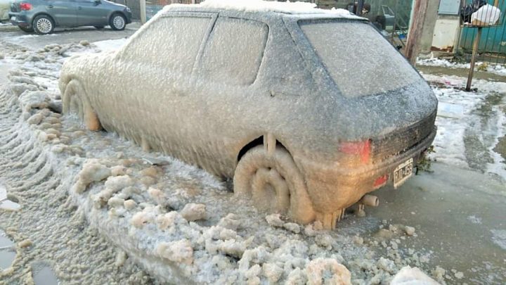 Río Grande, helada: La sensación térmica superó los -20°C
