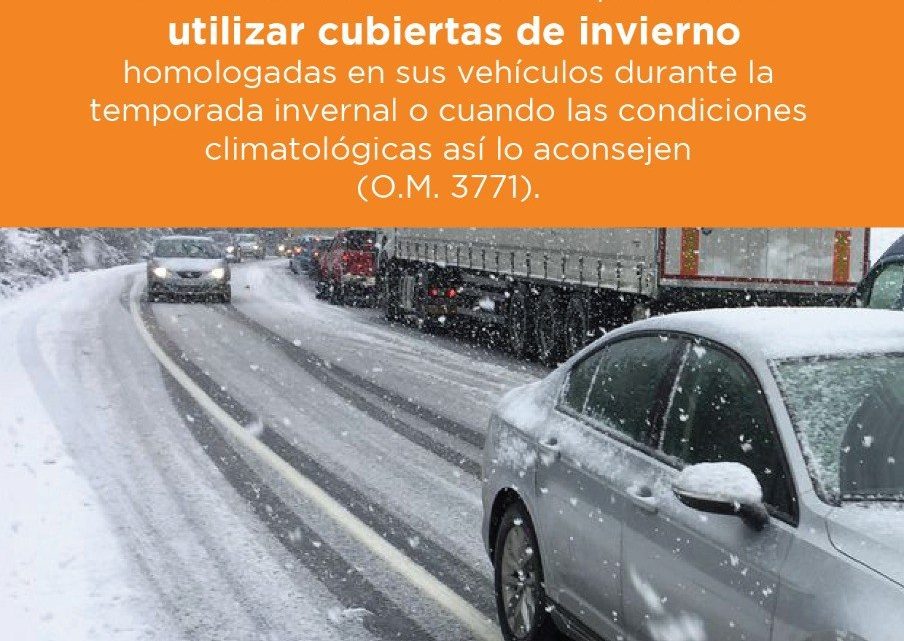 LA MUNICIPALIDAD DE USHUAIA RECOMIENDA EL USO DE CUBIERTAS DE INVIERNO LA MUNICIPALIDAD DE USHUAIA RECOMIENDA EL USO DE CUBIERTAS DE INVIERNO