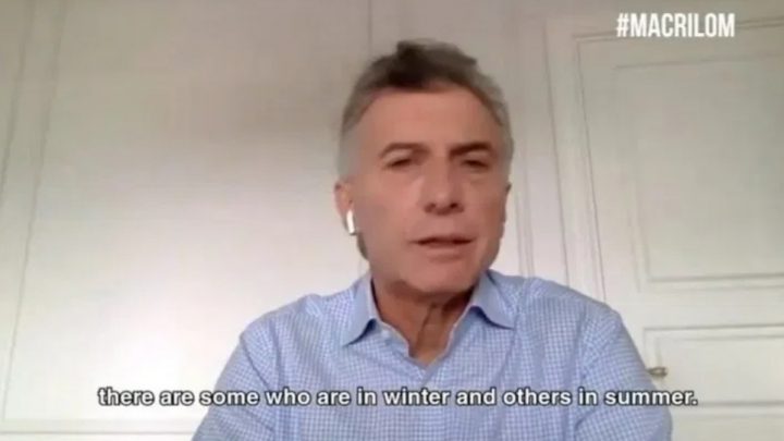La frase viral de Macri: «Mientras unos están en verano, otros están en invierno»