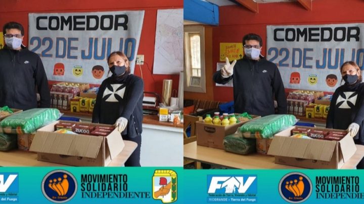 El M.S.I y F.T.V ENTREGARON ALIMENTOS Y PRODUCTOS DE LIMPIEZA A COMEDORES DE LA MARGEN SUR.