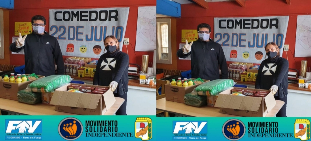 El M.S.I y F.T.V ENTREGARON ALIMENTOS Y PRODUCTOS DE LIMPIEZA A COMEDORES DE LA MARGEN SUR.
