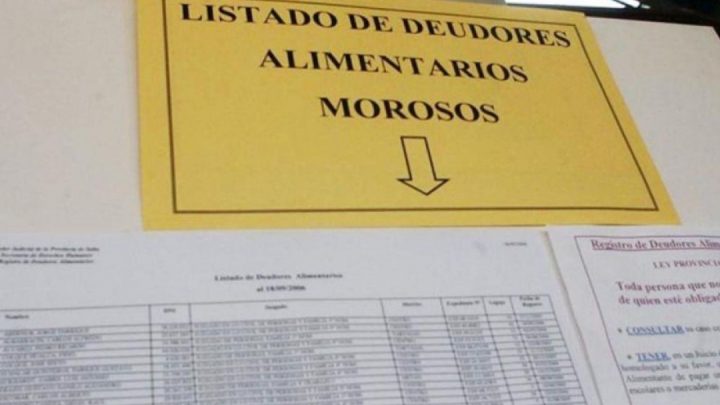 61 deudores de la cuota alimentaria figuran en la provincia