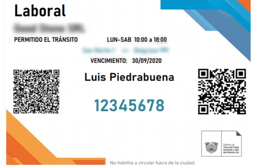 Codigo QR para poder transitar los trabajadores de comercios esenciales Codigo QR para poder transitar los trabajadores de comercios esenciales