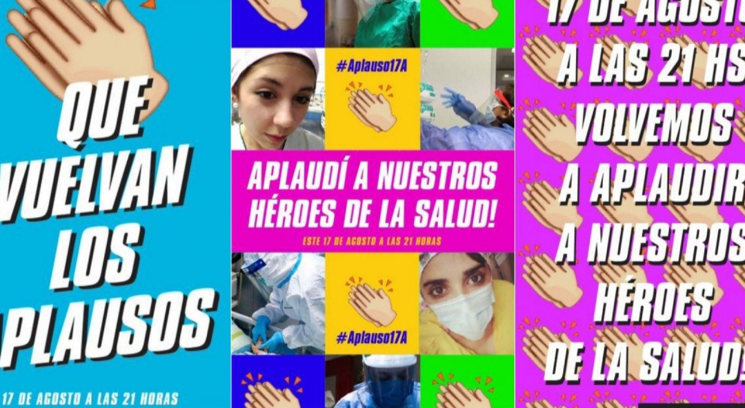 #Aplauso17A Convocan a reconocer a los «héroes de la salud» hoy a las 21