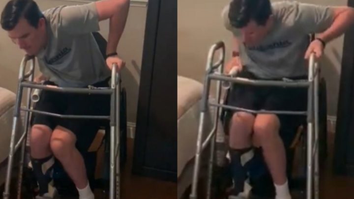 Quedó tetrapléjico hace 3 años y por primera vez pudo levantarse: “Valió la pena cada segundo”