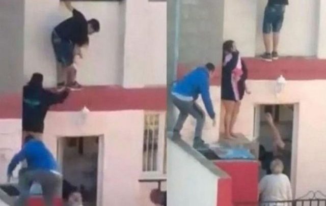 Una nena quedó colgada de una ventana, los vecinos la salvaron y su padre les “agradeció” insultándolos