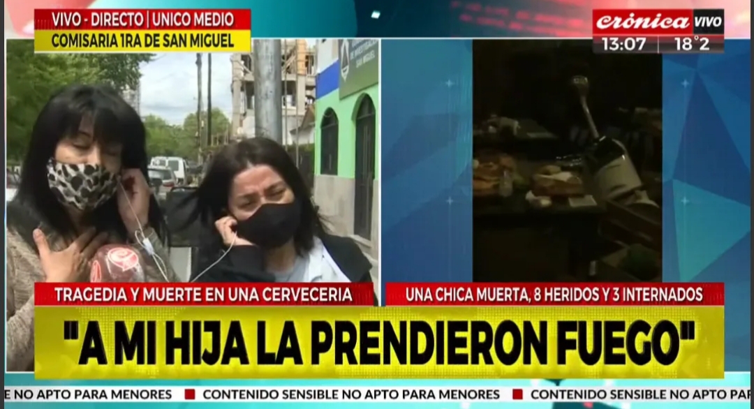 El desgarrador testimonio de la mamá de la joven muerta en explosión del bar: «A mi hija se la comió el fuego» El desgarrador testimonio de la mamá de la joven muerta en explosión del bar: «A mi hija se la comió el fuego»