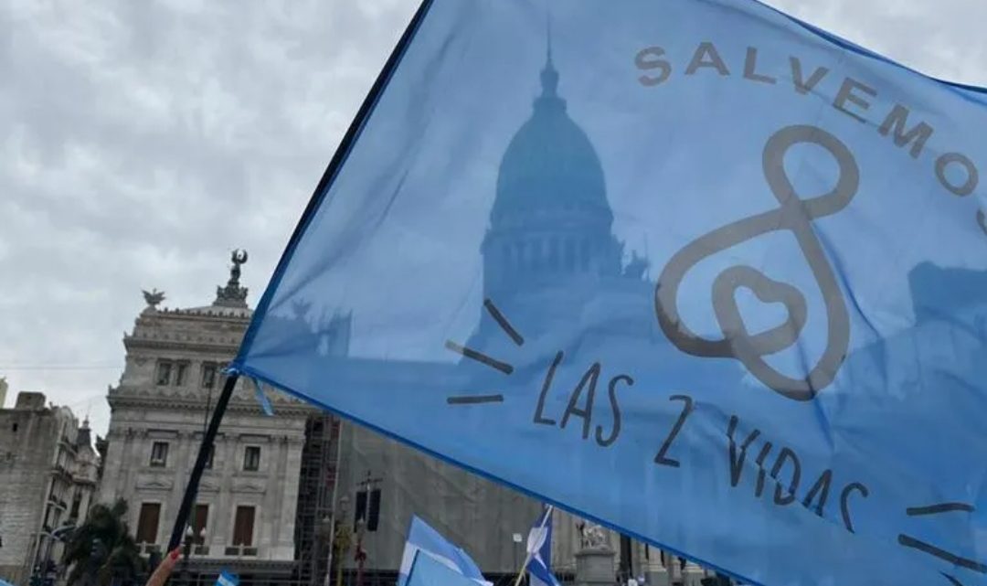 Movilización «celeste» frente al Congreso en contra del proyecto de legalización del aborto