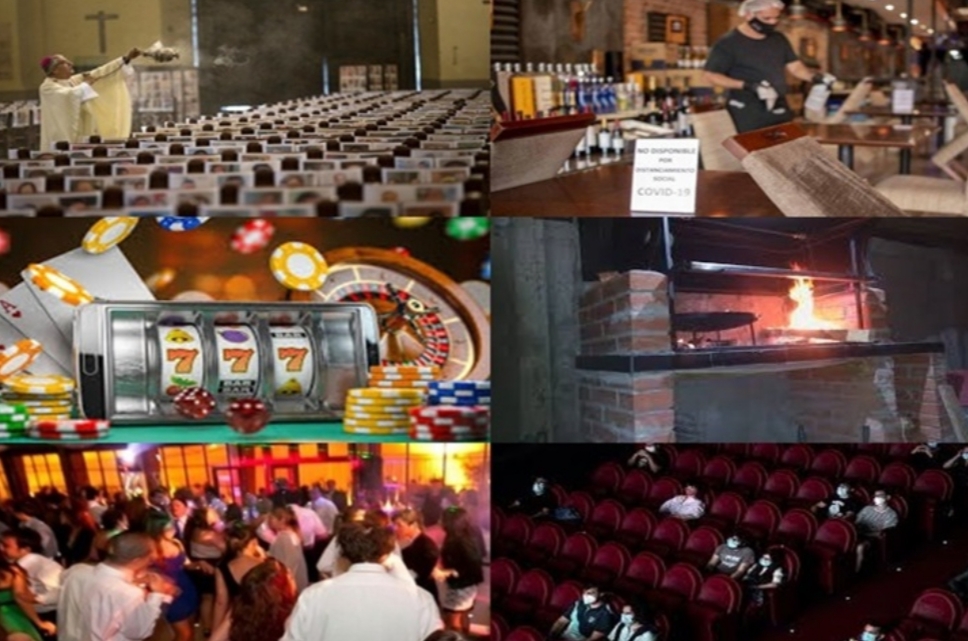 Hoy abren casinos, bares, quinchos, cine y eventos religiosos