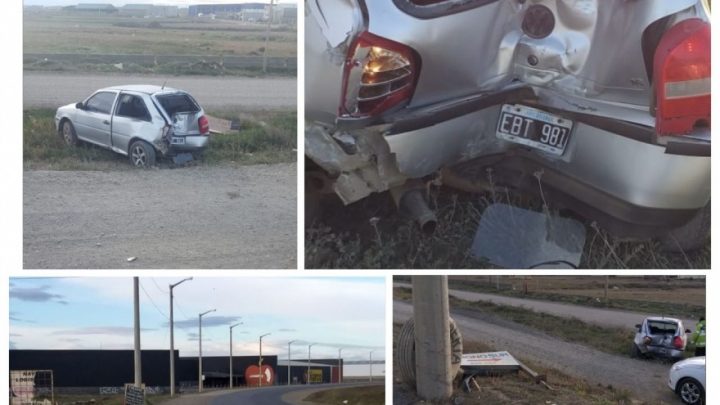 Chocó contra un poste y dejó el auto abandonado a un costado de la ruta 3 frente a Diarco
