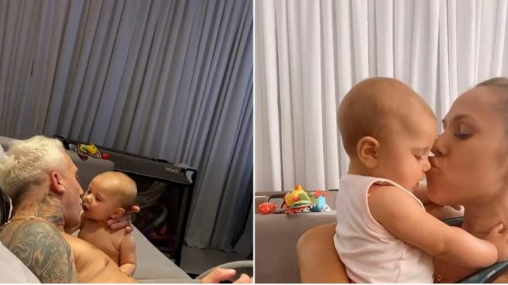 El Polaco y Barby Silenzi fueron criticados por besar en la boca a su beba de seis meses