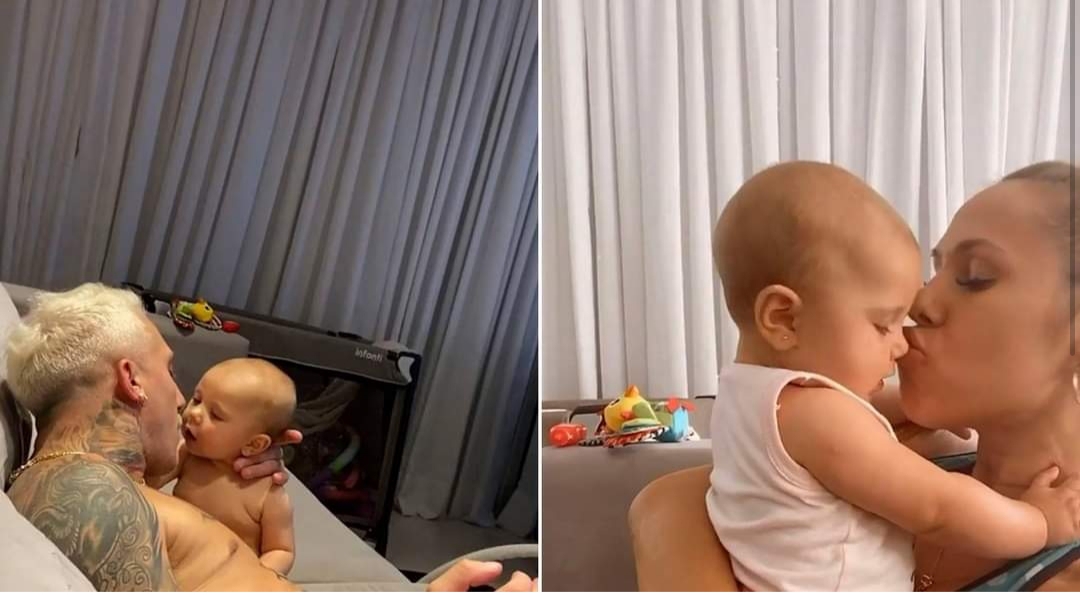 El Polaco y Barby Silenzi fueron criticados por besar en la boca a su beba de seis meses