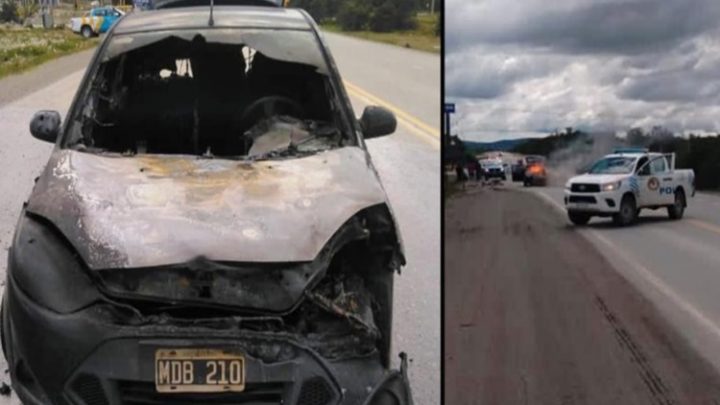 Incendio de vehiculo en la Ruta 3