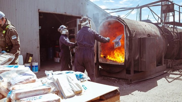 JUSTICIA FEDERAL DE TDF, INCINERO MAS DE 68 KILOS DE DROGA