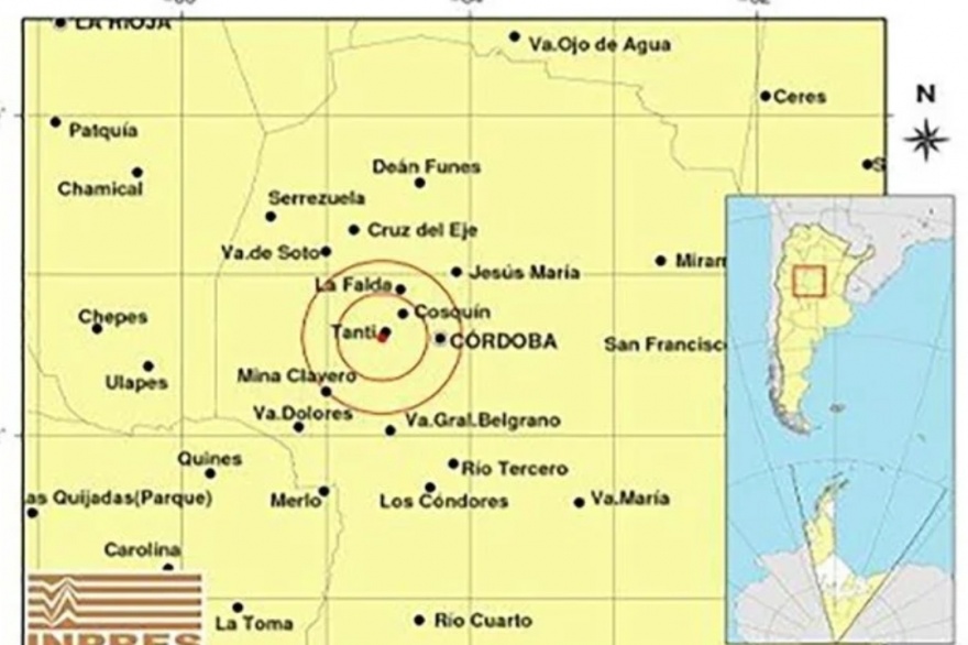 Córdoba: un sismo de 4.5 grados sacudió la provincia está mañana