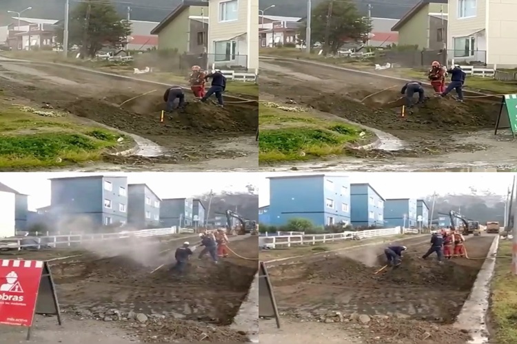 Maquina vial provoca rotura de un caño de gas en la zona del barrio Pipo