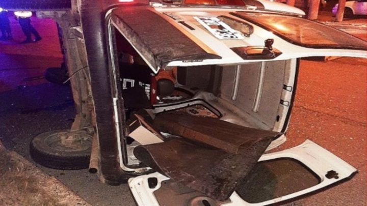 Vuelco de utilitario, conductor en estado de ebriedad