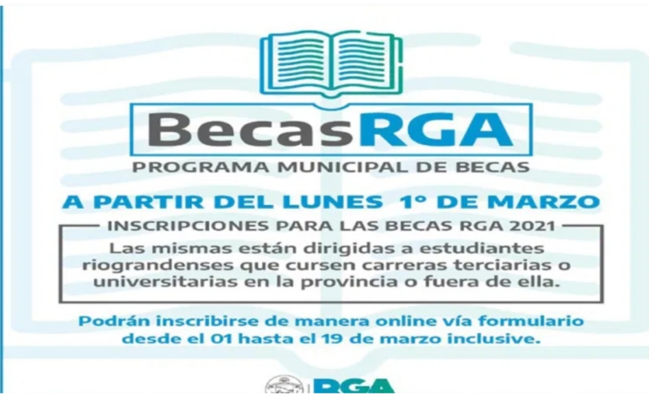 El Municipio abre las inscripciones para las «Becas RGA 2021»