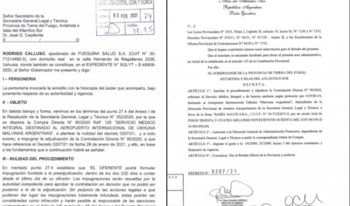 DENUNCIAN IRREGULARIDADES EN LA CONTRATACIÓN DIRECTA DEL SERVICIO MÉDICO DE EMERGENCIA EN EL AEROPUERTO INTERNACIONAL DE USHUAIA.