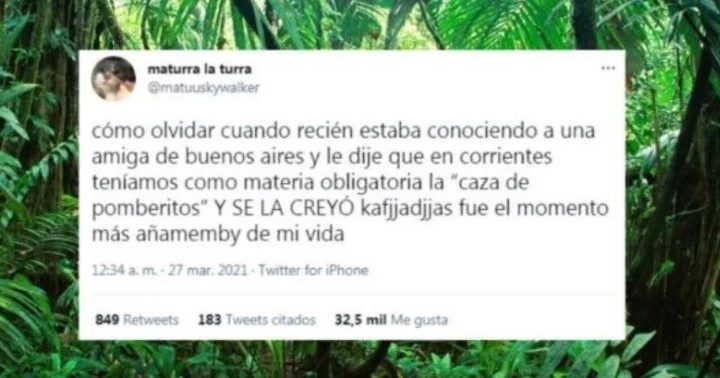 «Le dije que teníamos una materia que era Caza de Pomberitos y se lo creyó»: la broma de una correntina a una porteña que se hizo viral