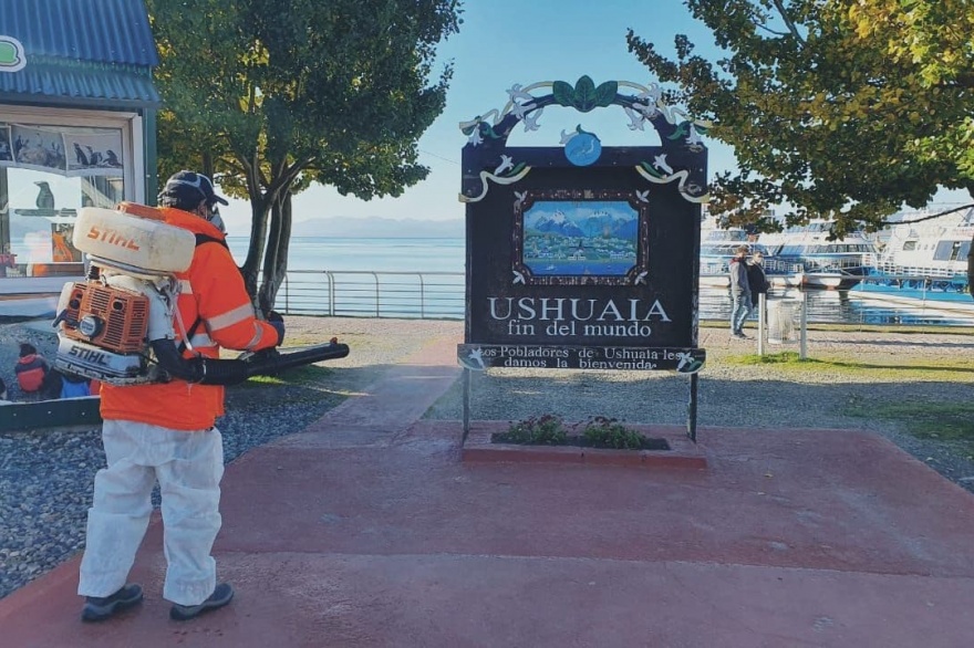 Intensifican tareas de desinfección y prevención en los circuitos turísticos de Ushuaia