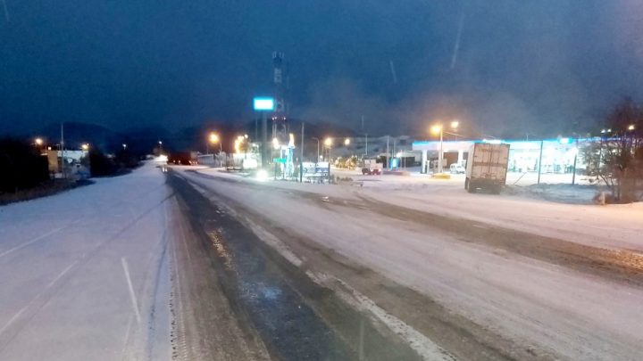 Solicitan transitar con precaución en la Ruta 3 por las nevadas registradas