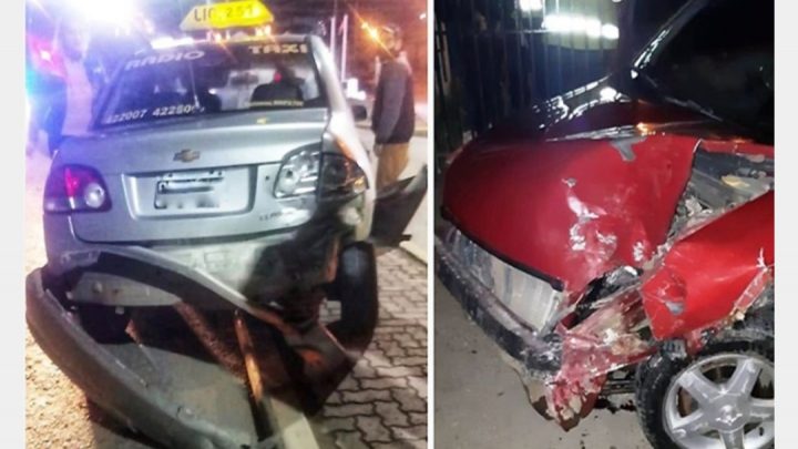 Chocaron a un taxi, huyeron y los atrapó la policia en la madrugada