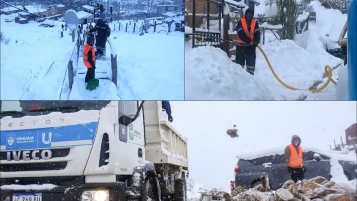 Se despliega un fuerte operativo vial para limpiar de nieve las calles