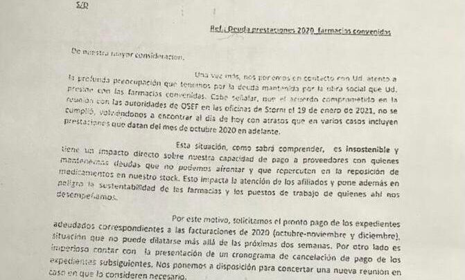 Falta de pago: Farmacias de Ushuaia suspende atención a la OSEF
