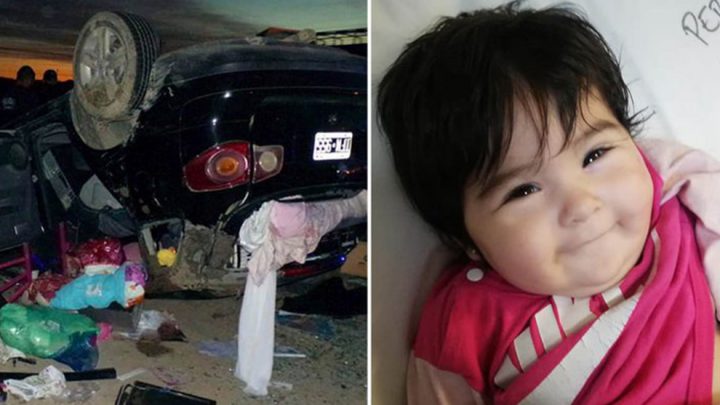 El milagro Chloe: sus padres volcaron en la ruta, la beba salió despedida del auto, la hallaron ilesa y sonriendo