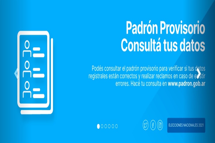 Elecciones 2021 estan disponible para consultar los padrones provisorios Elecciones 2021 estan disponible para consultar los padrones provisorios