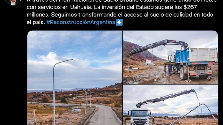 Ferraresi destacó el trabajo del Plan Nacional de Suelo Urbano en Ushuaia