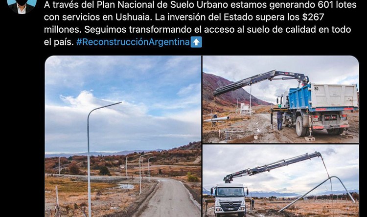 Ferraresi destacó el trabajo del Plan Nacional de Suelo Urbano en Ushuaia Ferraresi destacó el trabajo del Plan Nacional de Suelo Urbano en Ushuaia