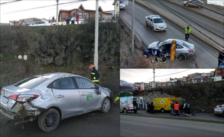 Remis en el que iban dos chicos, cayó por un barranco y volcó Remis en el que iban dos chicos, cayó por un barranco y volcó