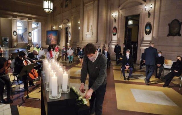 Melella participo con el presidente del acto por los fallecidos por Covid