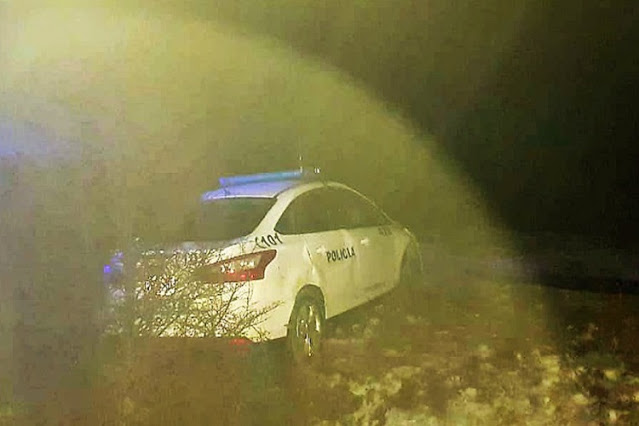 Despiste y vuelco un patrullero en la Ruta 3