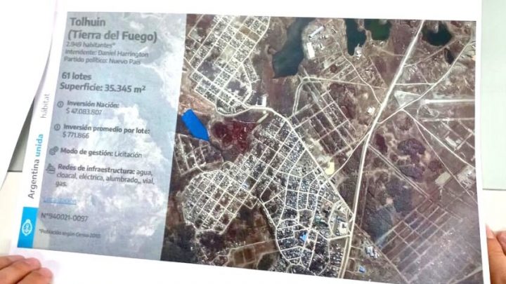 Nación financiará 61 lotes con servicios en Tolhuin