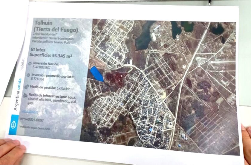 Nación financiará 61 lotes con servicios en Tolhuin