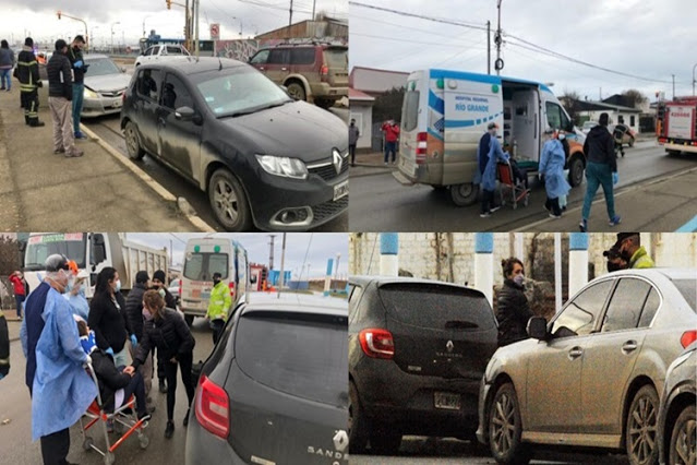 Choque en esquina semaforizada con una de las conductoras lesionada Choque en esquina semaforizada con una de las conductoras lesionada
