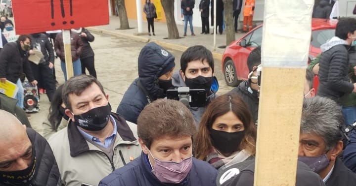 Trabajadores de Digital Fueguina se manifestaron en medio de los festejos del Centenario