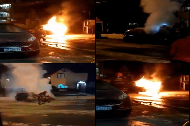 Incendio de un vehiculo en Ushuaia