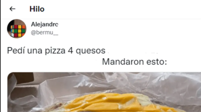 «Pedí una pizza cuatro quesos y me mandaron ésto»: la publicación en Twitter que generó una ola de quejas