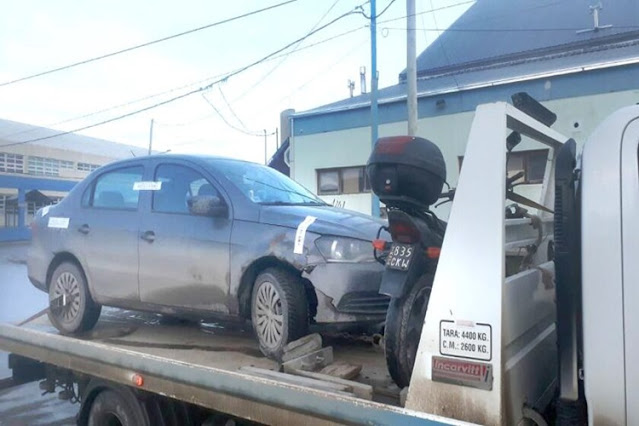 Choque en Ushuaia, una moto y un automóvil secuestrados