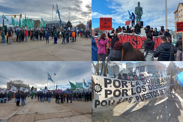Reclamo y movilizacion de trabajadores de Digital Fueguina Reclamo y movilizacion de trabajadores de Digital Fueguina
