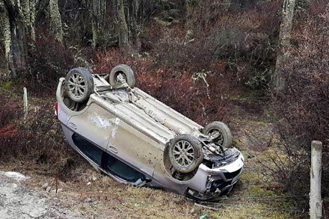 Despiste y vuelco en Ushuaia