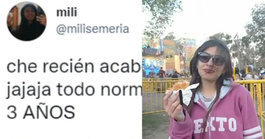 Una chica se comió un choripán entero y no se dio cuenta de un increíble detalle